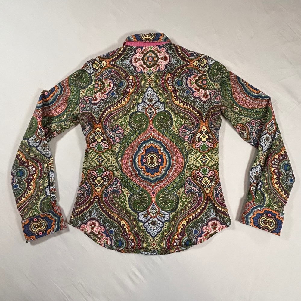 Robert Graham Mandala Button Down Cuff Link Shirt Cotton Women S/ 4 - Picture 9 of 9